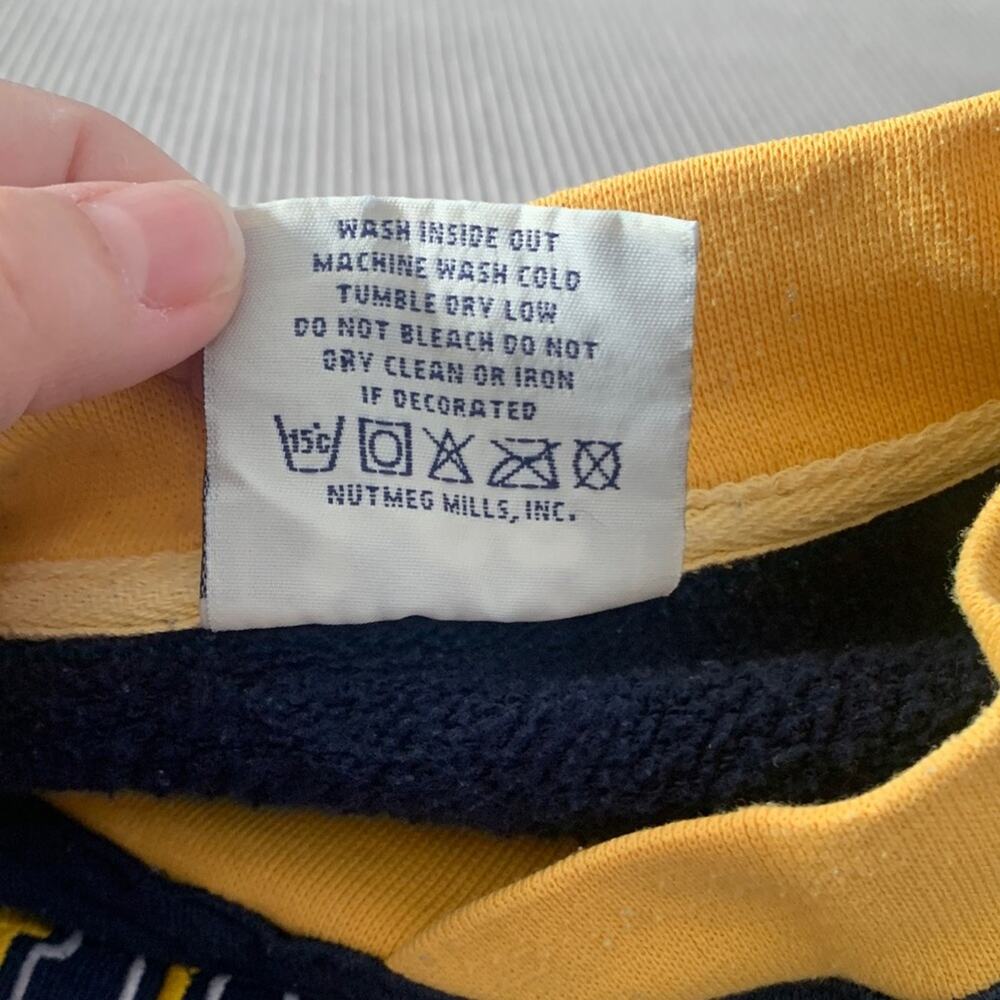 Vintage Lee Men's large U of M Dark Blue Michigan Crewneck Sweater wolverine spo - Picture 9 of 10